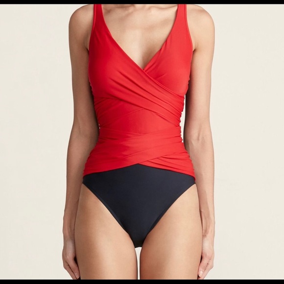 Miraclesuit swimsuit red black NWT 18 - Picture 2 of 7